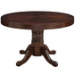 Round convertible game table with dining top in a cappuccino finish.