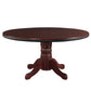 60" reversible round game table with dining top in an English tudor finish.