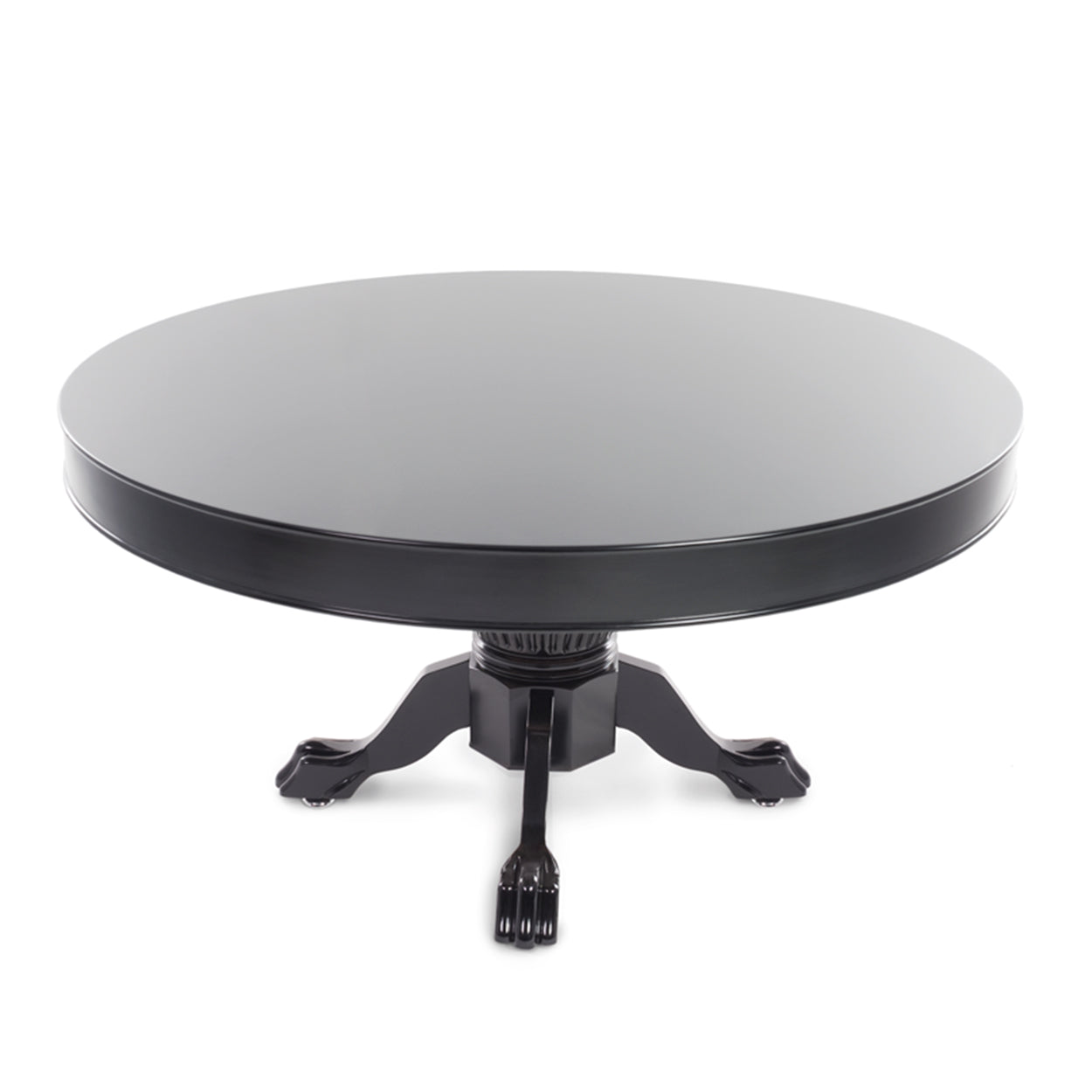 Round wooden dining table top for Nighthawk and Ginza game tables in a black finish.