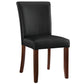 Padded vinyl dining chair in a cappuccino finish.