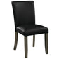 Padded vinyl dining chair in a slate finish.