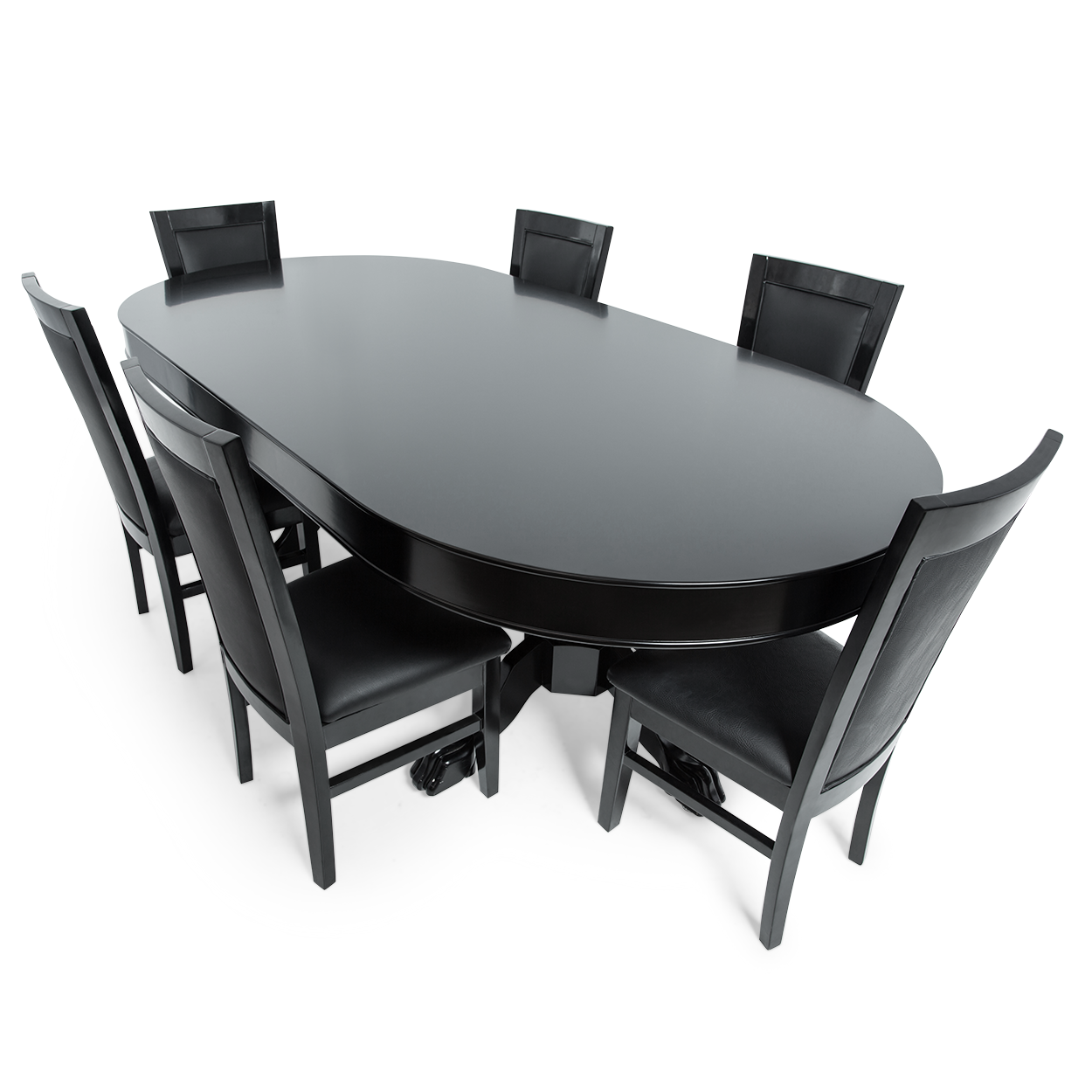 Elite game table with dining top and dining chairs.